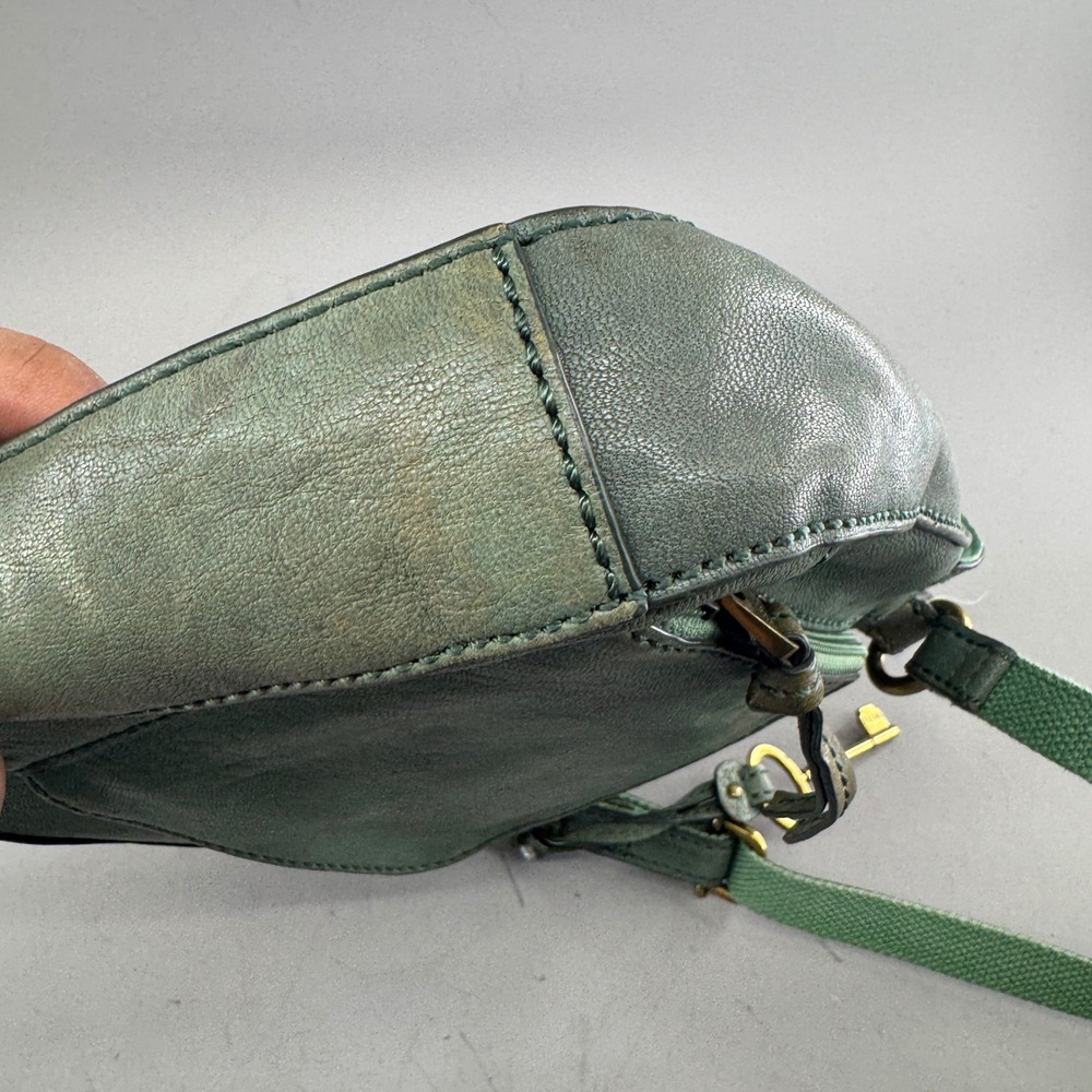 Fossil Women Lamb Leather Crossbody Bag Turnlock Key Charm Sage Green 7091 - Picture 8 of 11